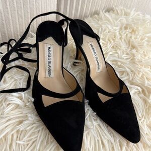 Manolo Blahnik Black Suede Heels